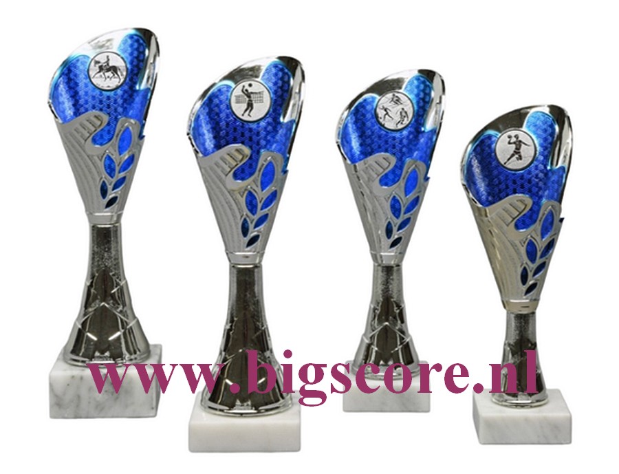 Z 615 Kunststof beker Blauw-Zilver 4 Delig